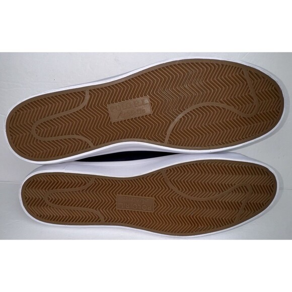 Polo Ralph Lauren Longwood Mens Size 15 Logo Leather Sneaker Black With Yellow - Picture 7 of 9